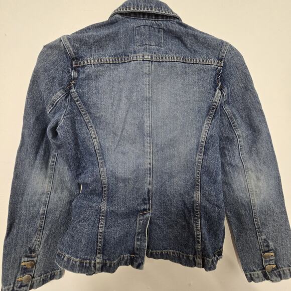 Reserved Jean Jacket Womens Medium Blue Denim Two Button Pockets Cotton - Picture 10 of 15